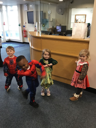 Children stood at reception
