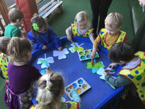 Photo of Hundred of Hoo Nursery pupils celebrating St. Patrick's Day with a variety of creative activities and play.